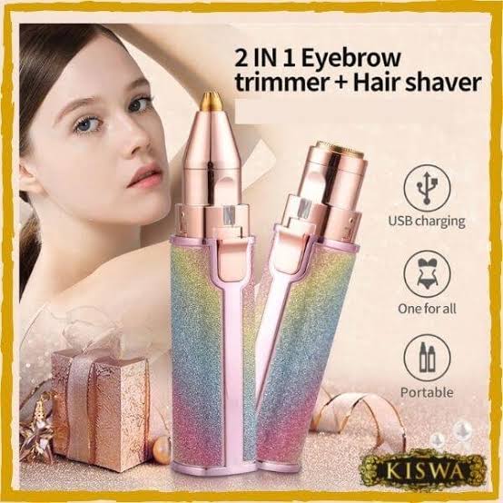 2-in-1 Rechargeable Eyebrow Trimmer & Facial Hair Remover
